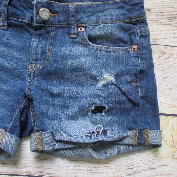 Aeropostale Distressed Midi Denim Shorts - Picture 4 of 10